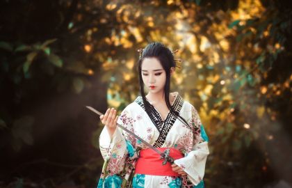 中国风民族风唐装美女服装古装壁纸