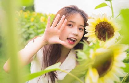 美女,婚纱写真,婚礼,花海,人物特写