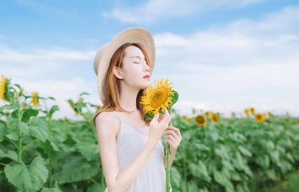 花海,美女,向日葵,婚纱写真,卡通动漫人物