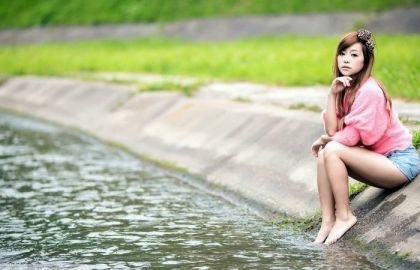 美女,温泉,婚纱写真,泳衣,薰衣草