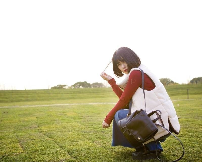 草原,滑草,美女,人物特写,婚纱写真